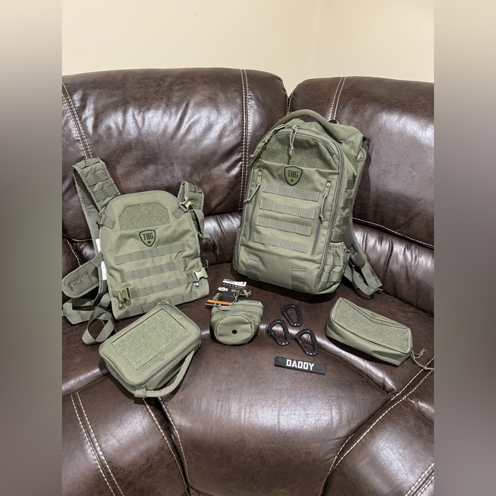 Tactical Baby Gear Diaper Bag, Baby Carrier, Wipes Holder, Bottle Holder, Cooler